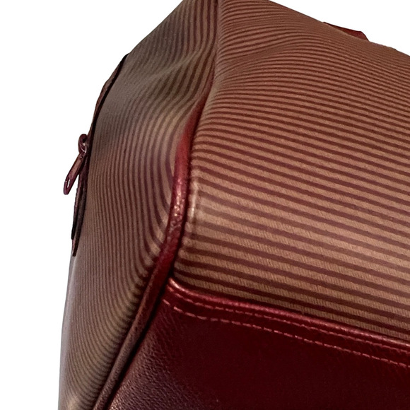 Yves Saint Laurent Burgundy Textured Satchel Boston Bag with Gold Hardware - Picture 10 of 14